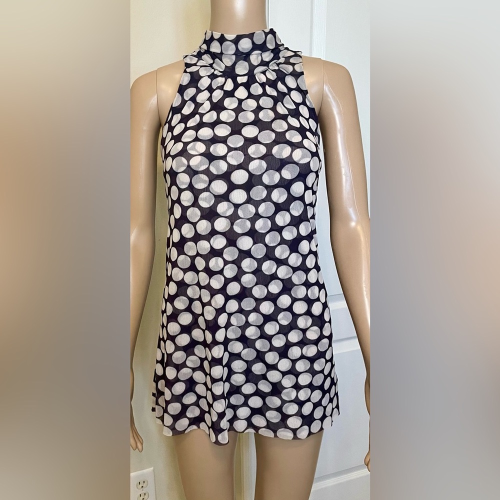 NWOT Sweet Pea Black and White Polka Dot Top Size M